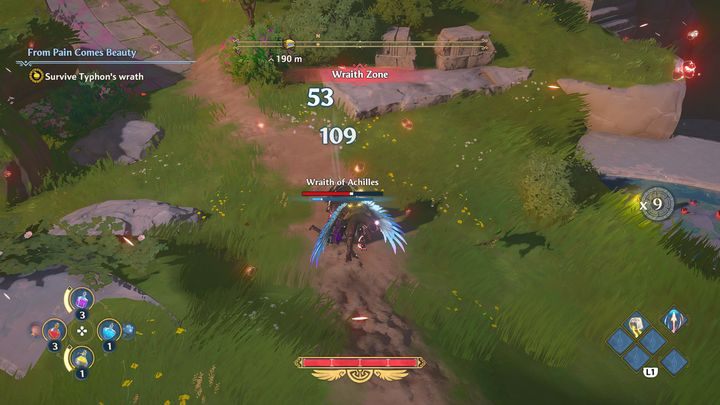 Najlepszą taktyką na pokonanie Achillesa, jest oddalenie się od niego i czekanie, aż wyskoczy do ciebie i ciśnie włócznią - Immortals Fenyx Rising: Piękno rodzi się w bólu - solucja, opis przejścia - Immortals Fenyx Rising - poradnik do gry