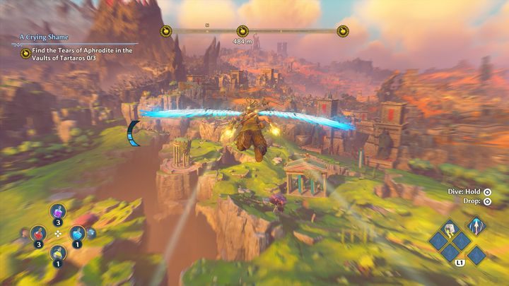 Najpierw warto polecieć w stronę rozpadliny, gdzie znajduje się Czeluść - Immortals Fenyx Rising: Wielka szkoda - solucja, opis przejścia - Immortals Fenyx Rising - poradnik do gry