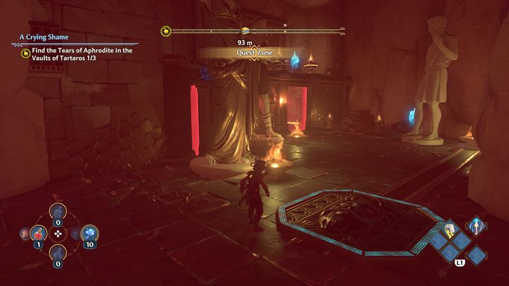 Tam znajduje się wejście do jaskini, a w niej musisz rozwiązać kolejne zagadki, aby odblokować wejście do Czeluści, w której znajduje się łza - Immortals Fenyx Rising: Wielka szkoda - solucja, opis przejścia - Immortals Fenyx Rising - poradnik do gry