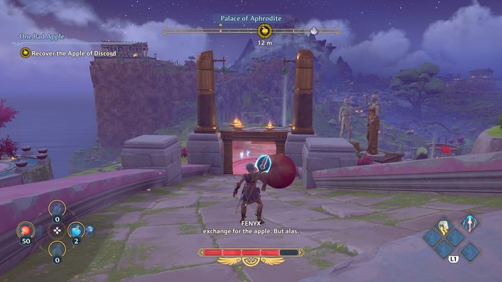 Gdy jabłko będzie się toczyć, zatrzyma się na czerwonej barierze - Immortals Fenyx Rising: Jedno zepsute jabłko - solucja, opis przejścia - Immortals Fenyx Rising - poradnik do gry