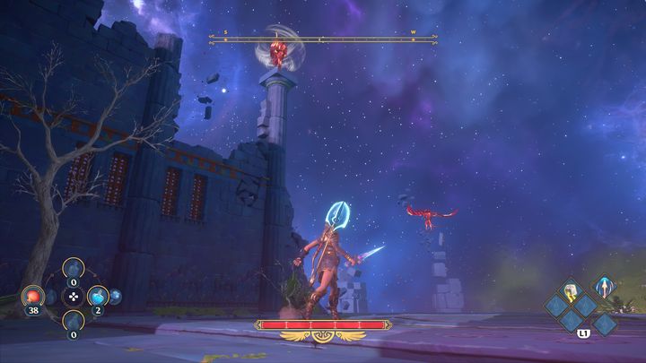 Po lewej stronie napotkasz pierwszych przeciwników, są nimi harpie - Immortals Fenyx Rising: Złośliwa bogini - solucja, opis przejścia - Immortals Fenyx Rising - poradnik do gry