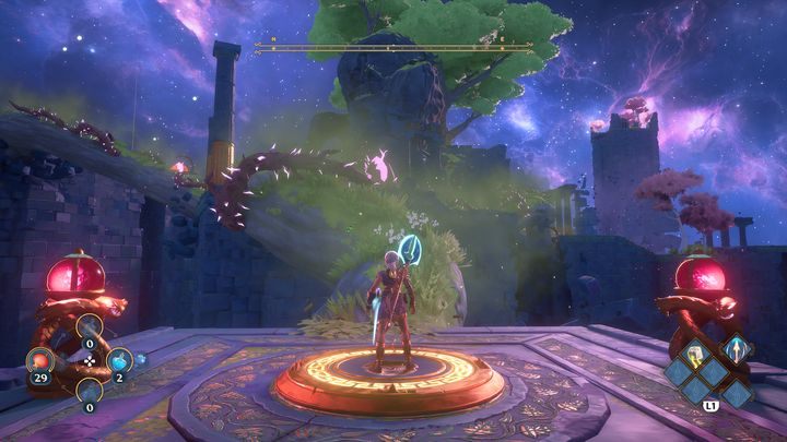 Chcąc iść dalej, ponownie musisz stanąć na platformie - Immortals Fenyx Rising: Złośliwa bogini - solucja, opis przejścia - Immortals Fenyx Rising - poradnik do gry