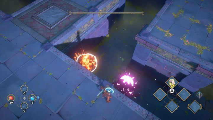 Następnie podpalona kula musi uderzyć w kolejne nasiono - Immortals Fenyx Rising: Złośliwa bogini - solucja, opis przejścia - Immortals Fenyx Rising - poradnik do gry