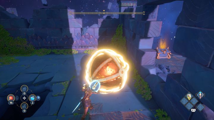 Po pozbyciu się trucizny, udaj się do przycisku, aktywuj go i potocz kulę do specjalnego miejsca - Immortals Fenyx Rising: Złośliwa bogini - solucja, opis przejścia - Immortals Fenyx Rising - poradnik do gry