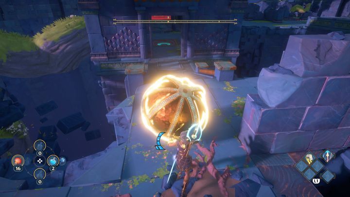 Gdy już umieścisz ostatnia kulę w wyznaczonym do tego miejscu, dezaktywujesz ostatnią czerwoną barierę - Immortals Fenyx Rising: Złośliwa bogini - solucja, opis przejścia - Immortals Fenyx Rising - poradnik do gry