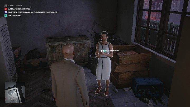 Wyjdź z łazienki, przejdź przez kuchnię i porozmawiaj z kobietą, która oprowadzi Cię po placówce - Hitman 3: Certainty Principle - Chongqing, zadania fabularne, solucja - Hitman 3 - poradnik, solucja