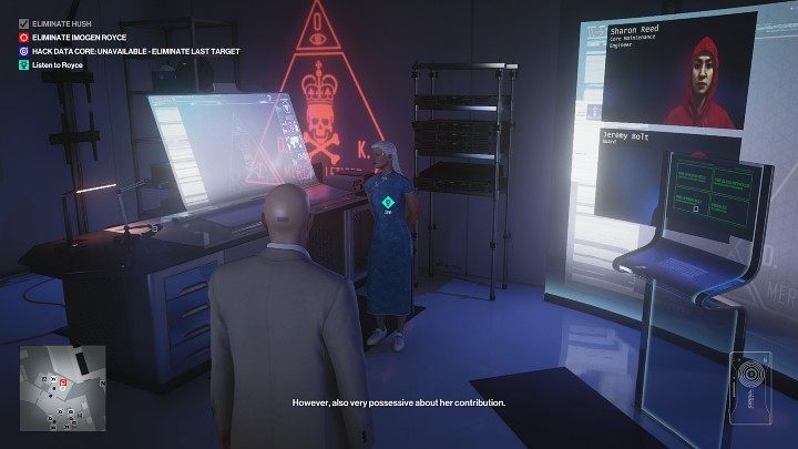 Royce zaprowadzi Cię do pomieszczenia w którym będzie chciała przedstawić swoją prezentację (punkt 10 na mapie) - Hitman 3: Certainty Principle - Chongqing, zadania fabularne, solucja - Hitman 3 - poradnik, solucja