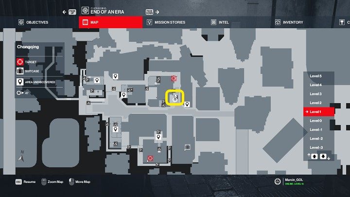 Udaj się do miejsca oznaczonego na powyższym obrazku - zaułek za restauracją (punkt 32 na mapie) - Hitman 3: Impulse Control - Chongqing, zadania fabularne, solucja - Hitman 3 - poradnik, solucja