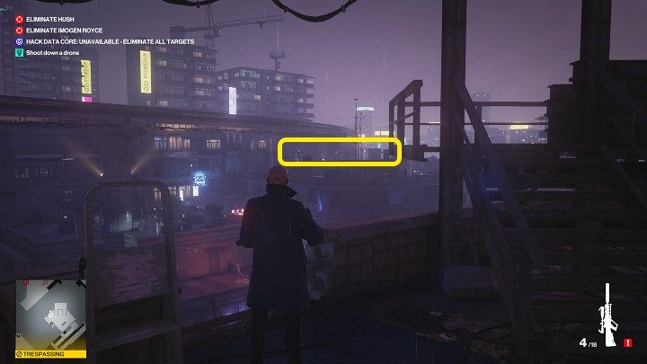 Zejdź na dół i weź do rąk broń snajperską (punkt 53 na mapie) - Hitman 3: All-Seeing Eyes - Chongqing, zadania fabularne, solucja - Hitman 3 - poradnik, solucja