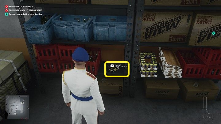 Trutkę na szczury (Emetic Rat Poison) znajdziesz na regale po prawej stronie, na najniższej półce, w miejscu zaznaczonym na powyższym obrazku (punkt numer 11, poziom 1) - Hitman 3 :Trucizna, Dubaj (Burj Al-Ghazali) - jak zdobyć? - Hitman 3 - poradnik, solucja