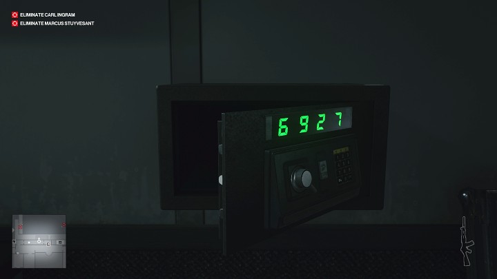 Zanim wyjdziesz z tego pomieszczenia, otwórz mały sejf - kod 6927 - Hitman 3: Carl Ingram - jak zabić? Dubaj, solucja - Hitman 3 - poradnik, solucja