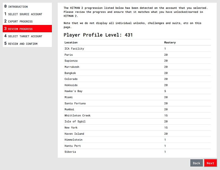 Krok 5 - Gra przejdzie do zakładki Export Progress - Hitman 3: Przeniesienie postępów z Hitman 1 i Hitman 2 - Hitman 3 - poradnik, solucja