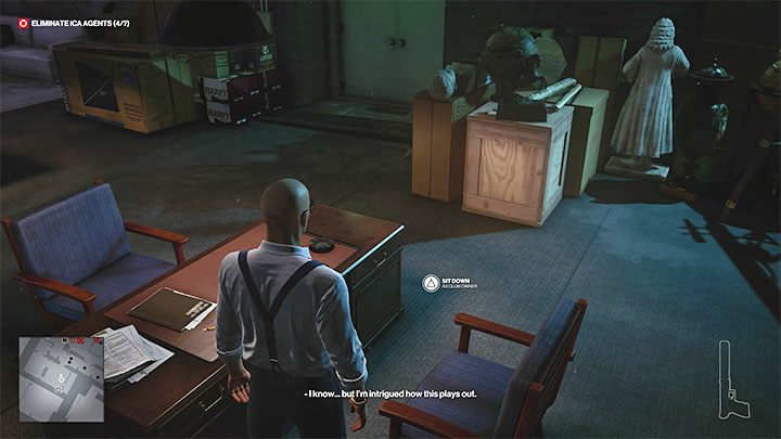Usiądź na fotelu i zaczekaj na przybycie Mongtomeryego - Hitman 3: Agent Montgomery - jak zabić? (The Leader) - Berlin, solucja - Hitman 3 - poradnik, solucja