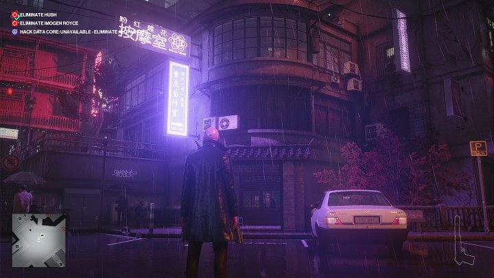 Po rozpoczęciu rozgrywki idź przed siebie, a następnie przejdź schodami na poziom ulicy i wejdź do budynku widocznego na powyższym obrazku - Hitman 3: Hush - jak zabić? Chongqing, Chiny, solucja - Hitman 3 - poradnik, solucja