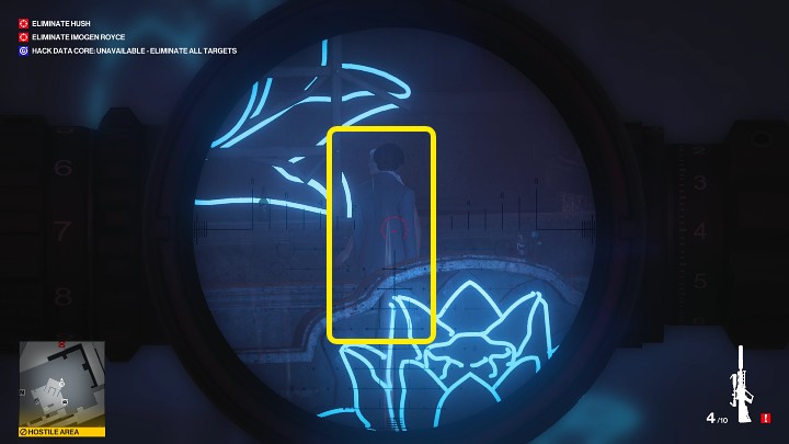 W trakcie rozmowy Imogen Royce przejdzie nieco do przodu i zrówna się z Hushem - to idealny moment na to, by oddać strzał i wyeliminować dwa cele jednocześnie - Hitman 3: Hush - jak zabić? Chongqing, Chiny, solucja - Hitman 3 - poradnik, solucja