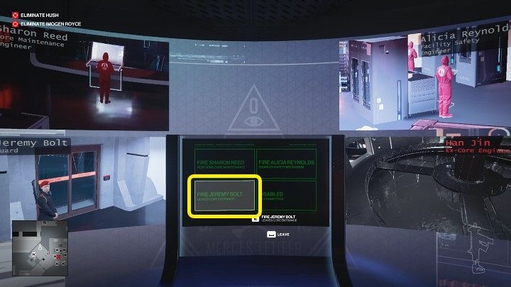 Po wejściu do biura Royce podejdź do komputera i zwolnij jednego pracownika - Jeremy Bolt - Hitman 3: Imogen Royce - jak zabić? Chongqing, Chiny, solucja - Hitman 3 - poradnik, solucja