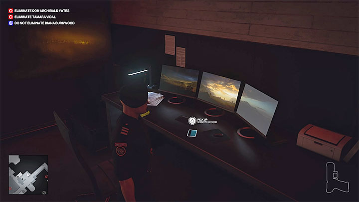 Dodatkowa podpowiedź - W pokoju ochrony możesz też znaleźć kartę dostępu Security Keycard - Hitman 3: Monitoring, Mendoza - gdzie sabotować? - Hitman 3 - poradnik, solucja