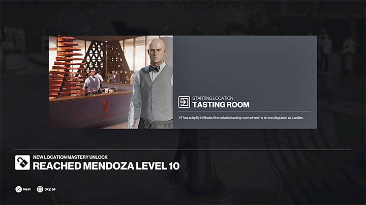 Strój kelnera możesz też wybierać podczas rozpoczynania misji - Hitman 3: Mendoza - najlepsze przebrania - Hitman 3 - poradnik, solucja