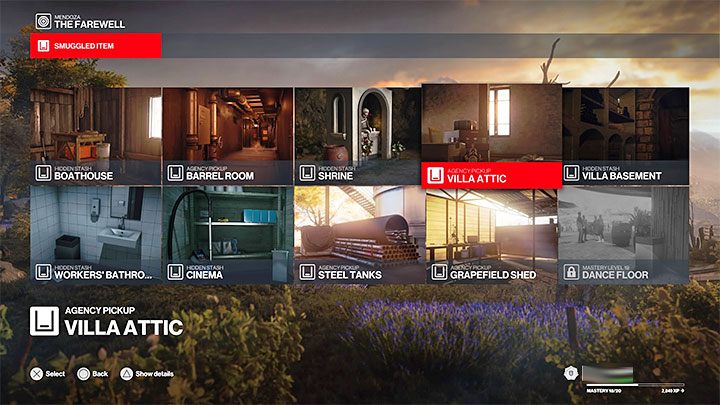 Na mapie Mendozy znajdują się dwa karabiny snajperskie - są one na balkoniku obok silosów (punkt 11 na mapie) oraz na strychu willi (punkt 52 na mapie) - Hitman 3: Tamara Vidal - jak zabić? Mendoza, solucja, opis przejścia - Hitman 3 - poradnik, solucja