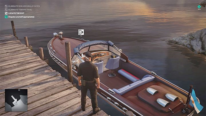 Łódź jest zacumowana w małej przystani na północnym krańcu mapy (punkt 13 na mapie) - Hitman 3: Mapa, Mendoza - jak opuścić? - Hitman 3 - poradnik, solucja