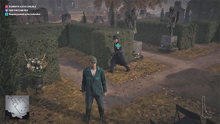 Musisz teraz wyeliminować grabarza po to żeby zdobyć jego strój - Hitman 3: Her Final Resting Place - Dartmoor, solucja, zadania fabularne - Hitman 3 - poradnik, solucja