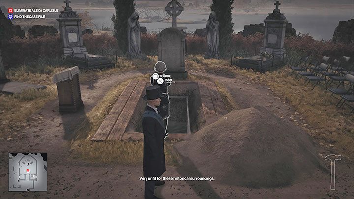 Po przybyciu Alexy towarzysz jej i wciskaj w razie potrzeby przycisk interakcji żeby odpowiadać na jej pytania i komentarze - Hitman 3: Her Final Resting Place - Dartmoor, solucja, zadania fabularne - Hitman 3 - poradnik, solucja