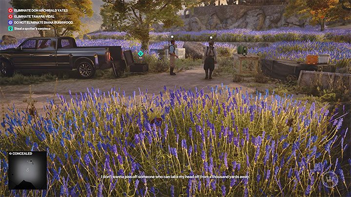 Na potrzeby pozyskania słuchawki musisz dotrzeć do dolnych ogrodów sąsiadujących z willą (punkt 12 na mapie) - Hitman 3: Eyes on Target - Mendoza, solucja, zadania fabularne - Hitman 3 - poradnik, solucja