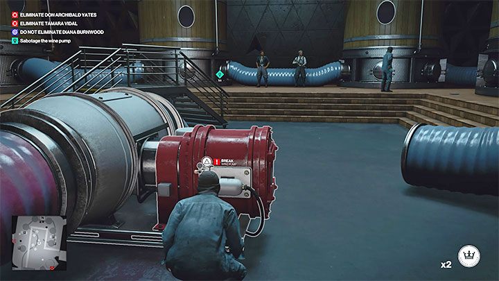 Pompa znajduje się w centralnej części pomieszczenia fermetacyjnego - Hitman 3: Over the Top - Mendoza, solucja, zadania fabularne - Hitman 3 - poradnik, solucja