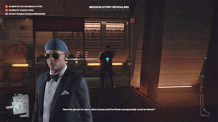 Niezależnie od tego czy brałeś udział w wycieczce czy po prostu doprowadziłeś do jej rozegrania pozostań w pomieszczeniu z beczkami (punkt 29 na mapie) - Hitman 3: Closing Statement, Mendoza - solucja, opis przejścia, jak odblokować? - Hitman 3 - poradnik, solucja