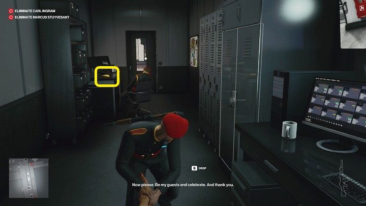Zaciągnij ciało strażnika do pokoju ochrony i schowaj je do szafy - Hitman 3: Keep Your Eyes Peeled - jak odblokować trofeum/osiągnięcie? - Hitman 3 - poradnik, solucja