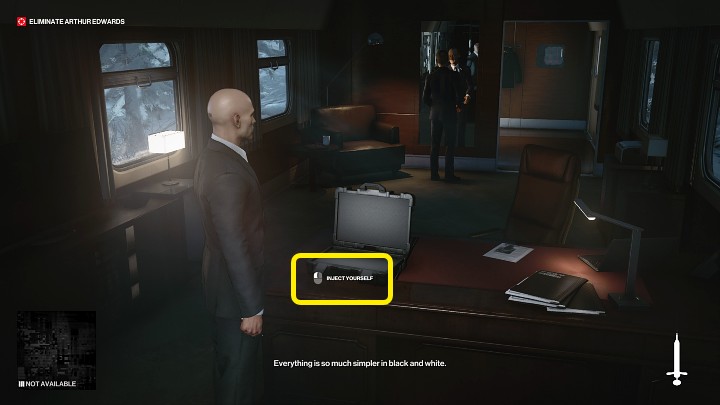 Po pewnym czasie Arthur Edwards odezwie się i zacznie zachęcać Agenta 47, by ten zaaplikował sobie dawkę serum - Hitman 3: Sekretne zakończenie - jak odblokować? - Hitman 3 - poradnik, solucja