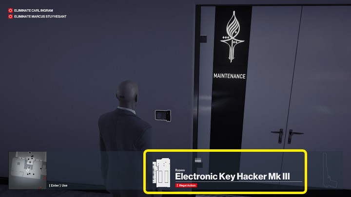 Z klucza elektronicznego korzysta się tak samo jak z wytrycha - Hitman 3: Zamek - jak otworzyć? - Hitman 3 - poradnik, solucja