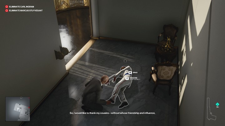 Obezwładnienie przeciwnika i zabranie jego rzeczy jest pierwszym z głównych sposobów na zdobycie przebrania w grze Hitman 3 - Hitman 3: Przebranie - jak zmienić? - Hitman 3 - poradnik, solucja