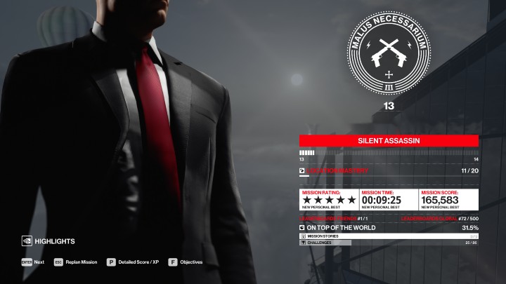W zależności od tego, jak przeszedłeś daną misję, system zaimplementowany w grze Hitman 3 weźmie pod uwagę wszystkie wykonane przez Ciebie czynności i wystawi ocenę - Hitman 3: Mistrzostwa i postępy - Hitman 3 - poradnik, solucja