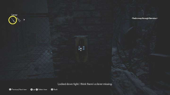Zacznijmy od ulokowania dźwigni w przełączniku na murze - The Medium: Ruiny - solucja, opis przejścia - The Medium - poradnik do gry