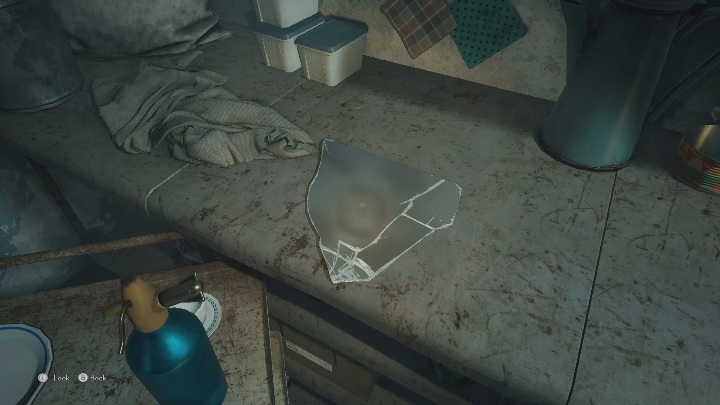 Pierwszy kawałek leży na kuchennym blacie - The Medium: Mieszkanie Thomasa - solucja, opis przejścia - The Medium - poradnik do gry