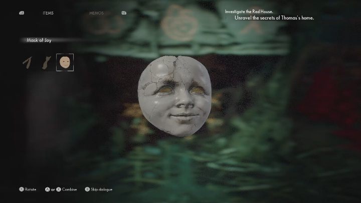 Jeśli poprawnie ustawiłeś fotografię pojawi się maska radości - The Medium: Dom Thomasa - solucja, opis przejścia - The Medium - poradnik do gry
