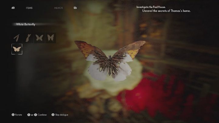 Biały motyl musi trafić do twojego ekwipunku, abyś później mógł go użyć - The Medium: Dom Thomasa - solucja, opis przejścia - The Medium - poradnik do gry
