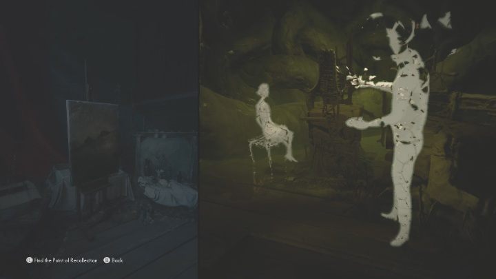 Aby odczytać to wspomnienie musisz zdabać obraz stojący w rogu sali, od razu pojawią się migoczące fragmenty, za pomocą gałek analogowych ułóż wspomnienie tak, aby dało się je odczytać - The Medium: Wspomnienia - lista wszystkich - The Medium - poradnik do gry