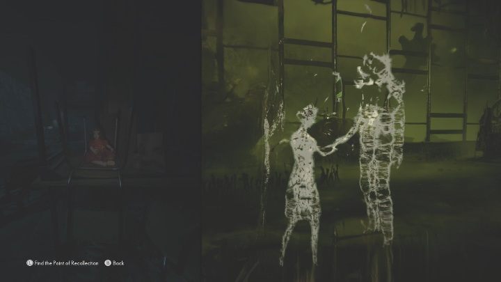 Aby odczytać to wspomnienie musisz zbadać lalkę leżącą na drewnianej ławce, od razu pojawią się migoczące fragmenty, za pomocą gałek analogowych ułóż wspomnienie tak, aby dało się je odczytać - The Medium: Wspomnienia - lista wszystkich - The Medium - poradnik do gry