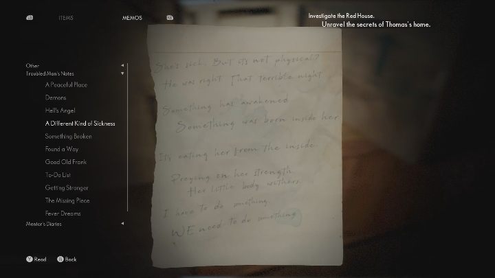 Notatkę zatroskanego mężczyzny znajdziesz na drewnianej komodzie, zaraz pod białym taboretem - The Medium: Notatki zatroskanego mężczyzny - lista wszystkich - The Medium - poradnik do gry