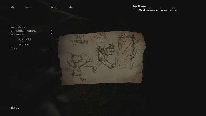 Aby dostać się do obrazka przesuń się w prawy kąt pomieszczenia i zerknij w zniszczoną podłogę - The Medium: Osobliwe rysunki - lista wszystkich - The Medium - poradnik do gry