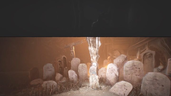 Zejdź po schodach i udaj się do grobów, znajdujących się na końcu salonu - The Medium: Spotkanie ze Smutką/Sadness - solucja, opis przejścia - The Medium - poradnik do gry