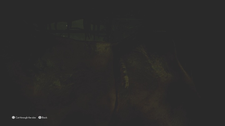 Musisz przejść do końca korytarza, aby rozciąć skórę, które blokuje przejście dalej - The Medium: Świetlica - solucja, opis przejścia - The Medium - poradnik do gry