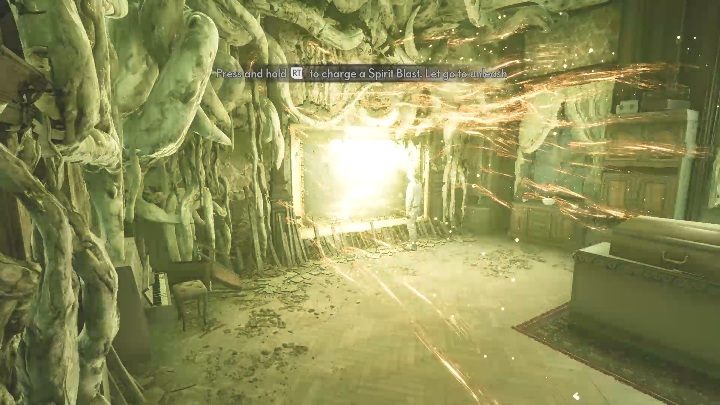 Po pochłonięciu energii możesz użyć duchownego uderzenia, aby odsłonić obraz - The Medium: Dom Richarda - solucja, opis przejścia - The Medium - poradnik do gry