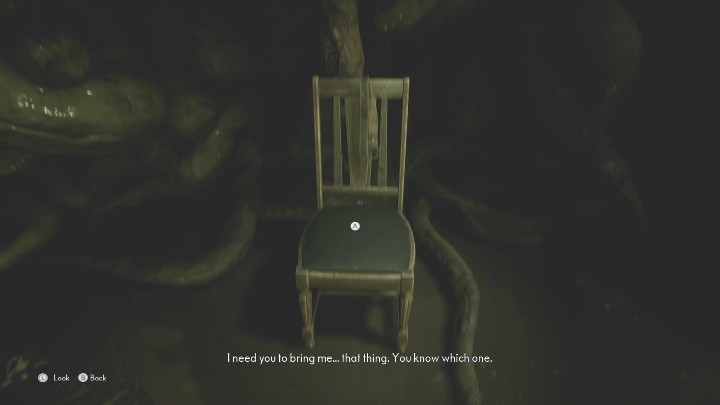Po wejściu do pokoju zbadaj krzesło, na którym wisi pas - The Medium: Dom Richarda - solucja, opis przejścia - The Medium - poradnik do gry