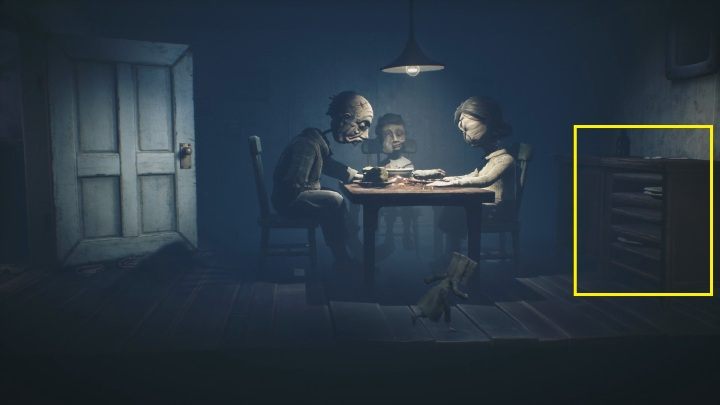 Twoim zadaniem jest wskoczenie na szafkę - w miejscu, gdzie są półki - Little Nightmares 2: Domek w lesie - solucja, opis przejścia - Little Nightmares 2 - poradnik do gry