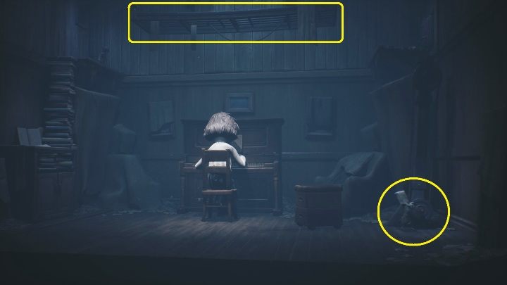Twoim zadaniem jest dobiegnięcie do korby, która reguluje wysokość metalowej półki - Little Nightmares 2: Ucieczka ze szkoły - solucja, opis przejścia - Little Nightmares 2 - poradnik do gry