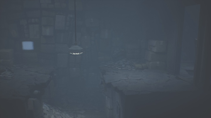 Następnie przenieś się za pomocą telewizora, przeskocz nad dziurą i idź dalej w prawo - Little Nightmares 2: Telewizory - solucja, opis przejścia - Little Nightmares 2 - poradnik do gry