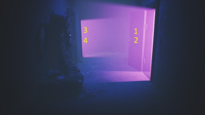Wedle melodii musisz wbiec dwa razy w drzwi po prawej stronie, a następnie dwa razy w drzwi po lewej - Little Nightmares 2: Zagadki z drzwiami - solucja, opis przejścia - Little Nightmares 2 - poradnik do gry